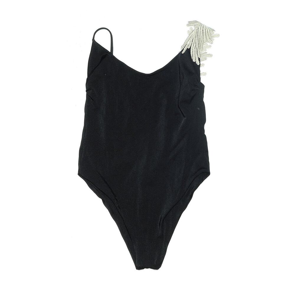 Women’s Clara Aestas Swan One Piece Swimsuit Black Size Medium
